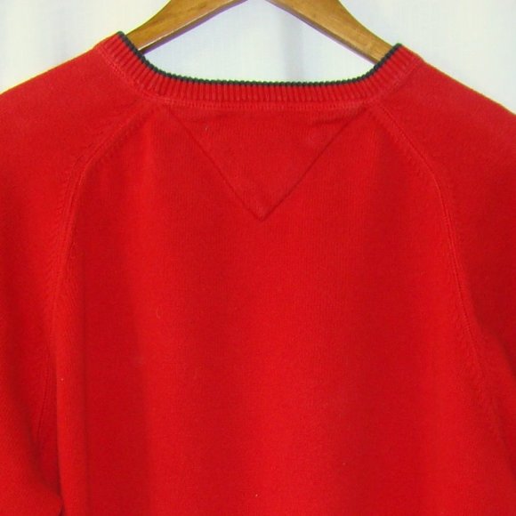 Tommy Hilfiger Men's Red Crewneck Raglan Sweater Embroidered Flag Logo XXL 2008 - Picture 6 of 9